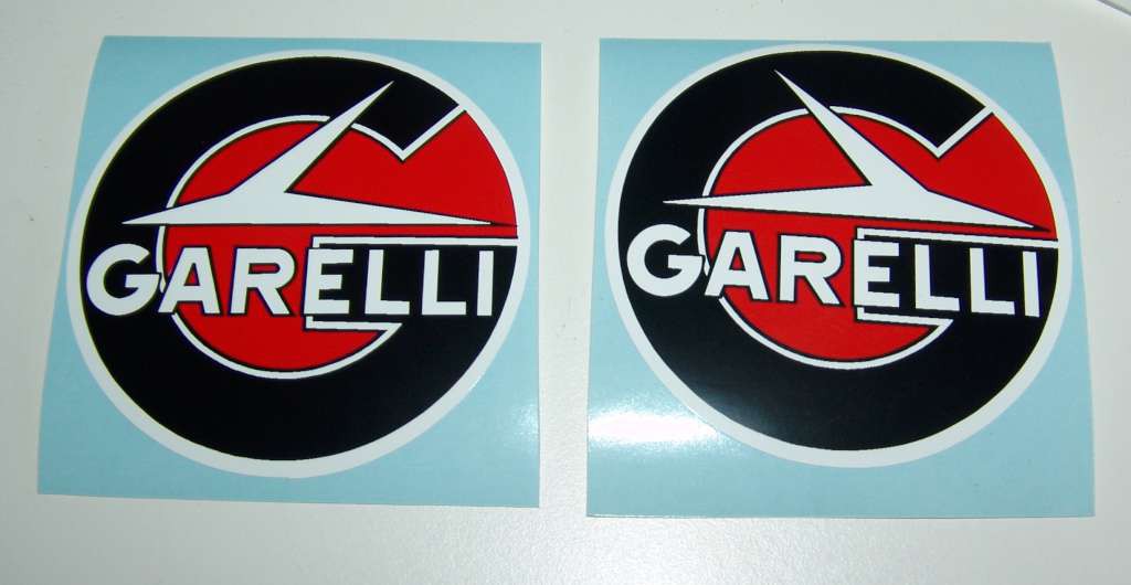 Paire D'autocollants / Stickers Logos Réservoir Garelli - Référence AD660017 - Fabriqué En Italie